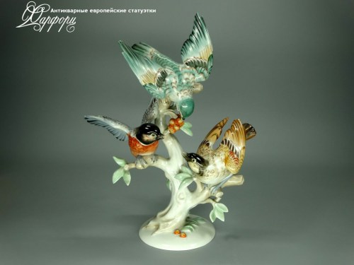 Купить фарфоровые статуэтки Rosenthal, Три ссорящиеся птицы, Германия